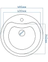 Мийка кухонна кам`яна кругла Romzha Rasa Antracit 902, 495x495x200 мм - 2