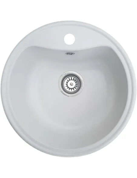 Мойка кухонная каменная круглая Romzha Rasa Biela 102, 495x495x200 мм - 1