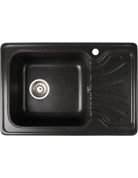 Мийка кухонна кам`яна прямокутна Romzha Rasa 64 Antracit 902, 640х440х195 мм - 1