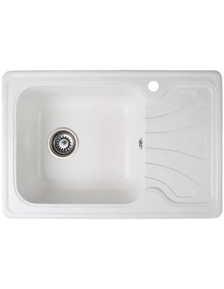Мойка кухонная каменная прямоугольная Romzha Rasa 64 Biela 102, 640х440х195 мм - 1