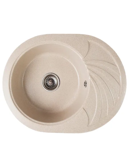 Мойка кухонная каменная овальная Romzha Rasa 60 Bezhvy 402, 600х470х185 мм - 1