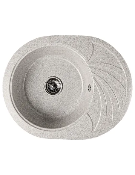 Мойка кухонная каменная овальная Romzha Rasa 60 Gri 802, 600х470х185 мм - 1
