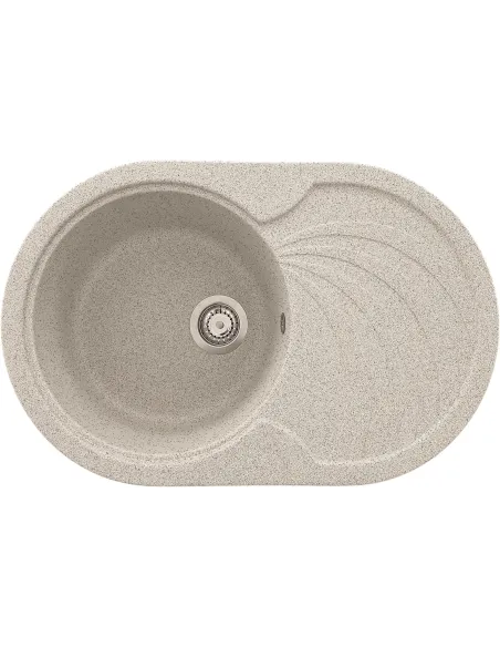Мойка кухонная каменная овальная Romzha Rasa 78 Gri 802, 780х500х205 мм - 1