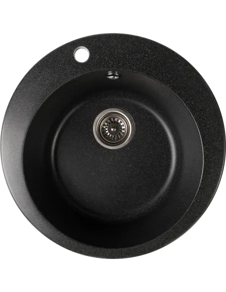 Мийка кухонна кам`яна кругла Romzha Elagancia Antracit 902, 500x500x210 мм - 1