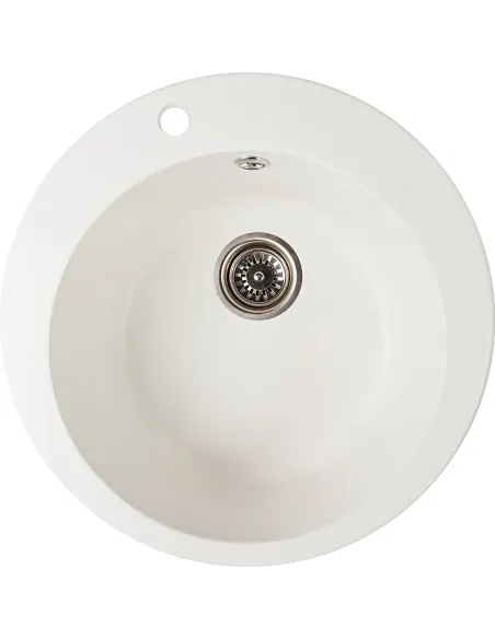 Мойка кухонная каменная круглая Romzha Elagancia Biela 102, 500x500x210 мм - 1