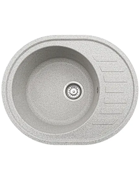 Мийка кухонна кам`яна овальна Romzha Elagancia 62 Gri 802, 620х500х210 мм - 1