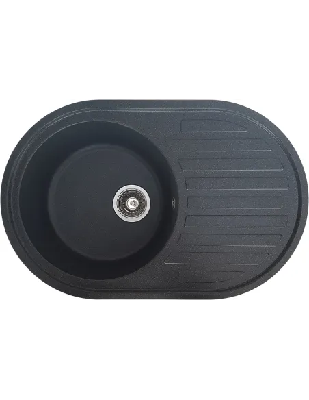 Мойка кухонная каменная овальная Romzha Elagancia 77 Antracit 902, 770х500х210 мм - 1