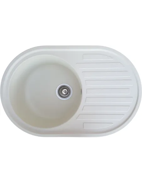 Мойка кухонная каменная овальная Romzha Elagancia 77 Biela 102, 770х500х210 мм - 1