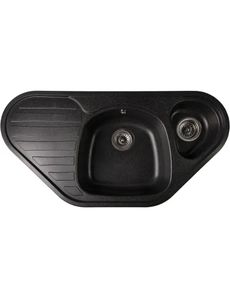 Мойка кухонная каменная угловая Romzha Elagancia 95B Antracit 902, 950х500х175 мм - 1