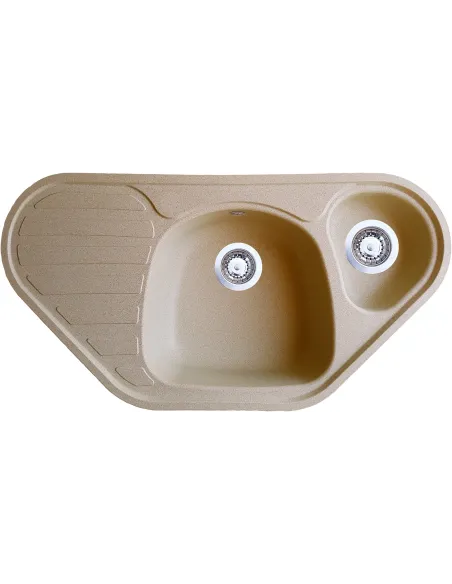 Мойка кухонная каменная угловая Romzha Elagancia 95B Bezhvy 402, 950х500х175 мм - 1