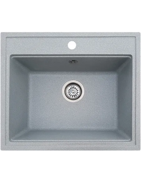 Мийка кухонна кам`яна квадратна Romzha Patrat Seda 602, 590х510х200 мм - 1