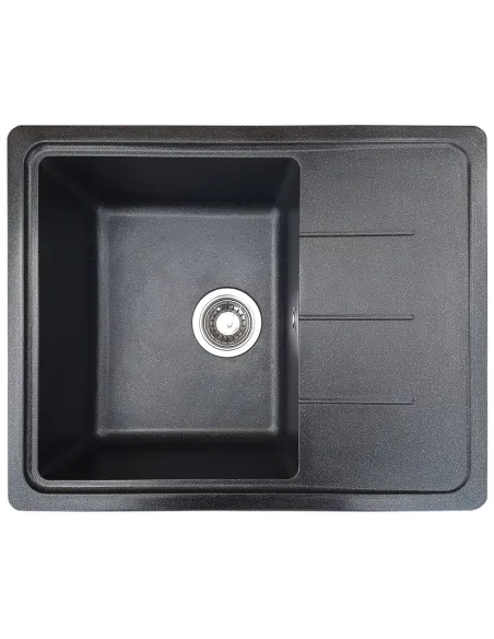 Мийка кухонна кам`яна прямокутна Romzha Patrat 62 Antracit 902, 620х500х210 мм - 1