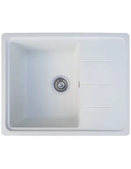 Мойка кухонная каменная прямоугольная Romzha Patrat 62 Biela 102, 640х440х195 мм - 1