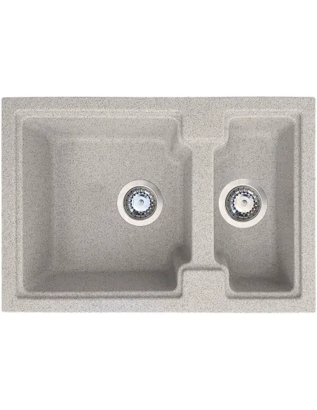Мойка кухонная каменная прямоугольная Romzha Patrat 62D Gri 802, 625х425х165 мм - 1