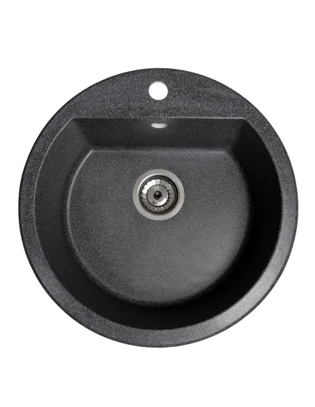 Мийка кухонна кам`яна кругла Romzha Kolo Grafit 201, 510x510x192 мм - 1