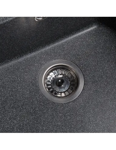Мийка кухонна кам`яна кругла Romzha Kolo Grafit 201, 510x510x192 мм - 3