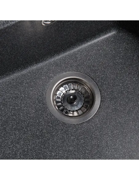 Мийка кухонна кам`яна кругла Romzha Kolo Grafit 201, 510x510x192 мм - 3