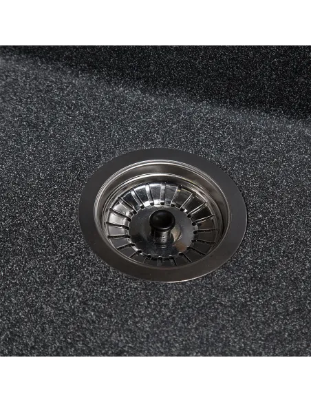 Мийка кухонна кам`яна кругла Romzha Kolo Grafit 201, 510x510x192 мм - 4