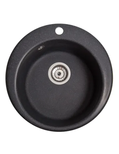Мийка кухонна кам`яна кругла Romzha Eva Antracit 901, 475x475x175 мм - 1