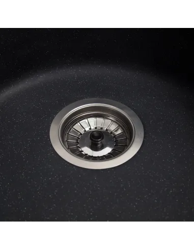 Мойка кухонная каменная круглая Romzha Eva Antracit 901, 475x475x175 мм - 2