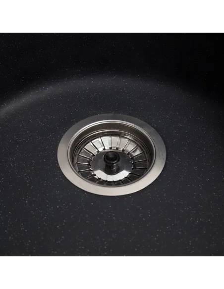 Мойка кухонная каменная круглая Romzha Eva Antracit 901, 475x475x175 мм - 2