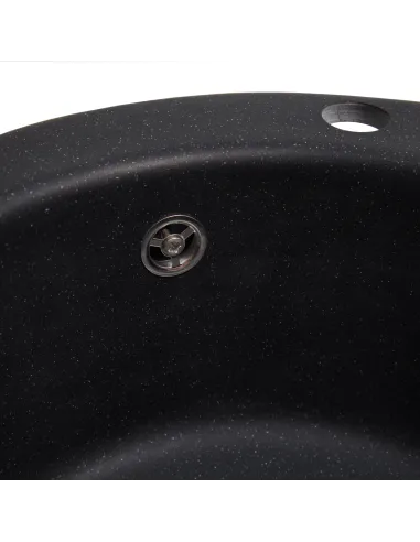 Мойка кухонная каменная круглая Romzha Eva Antracit 901, 475x475x175 мм - 3