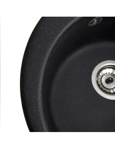 Мойка кухонная каменная круглая Romzha Eva Antracit 901, 475x475x175 мм - 4