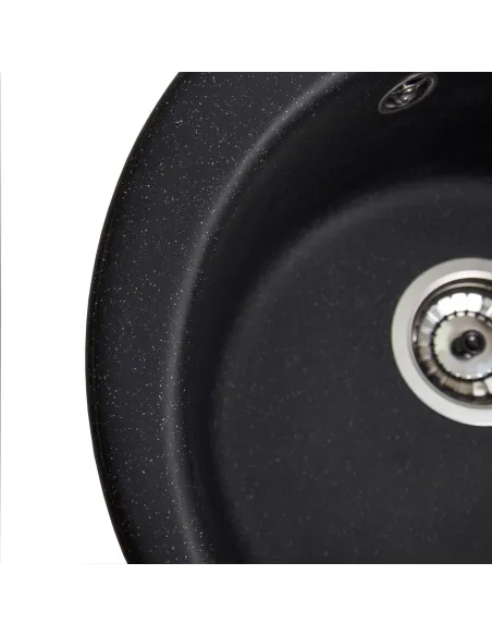 Мойка кухонная каменная круглая Romzha Eva Antracit 901, 475x475x175 мм - 4