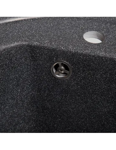 Мойка кухонная каменная круглая Romzha Klasicky Grafit 201, 510x510x192 мм - 2