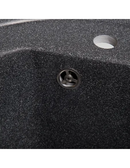 Мойка кухонная каменная круглая Romzha Klasicky Grafit 201, 510x510x192 мм - 2