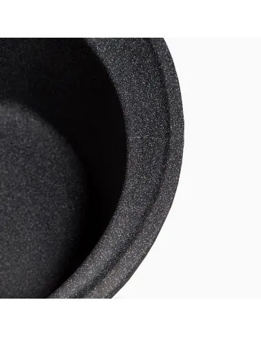 Мойка кухонная каменная круглая Romzha Klasicky Grafit 201, 510x510x192 мм - 4