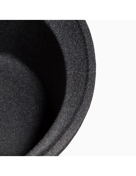 Мойка кухонная каменная круглая Romzha Klasicky Grafit 201, 510x510x192 мм - 4