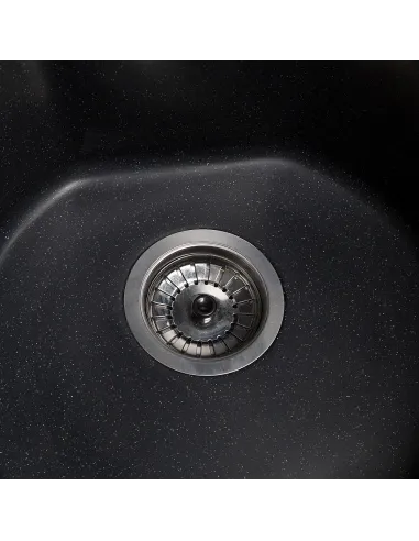 Мойка кухонная каменная круглая Romzha Klasicky Antracit 901, 510x510x192 мм - 2