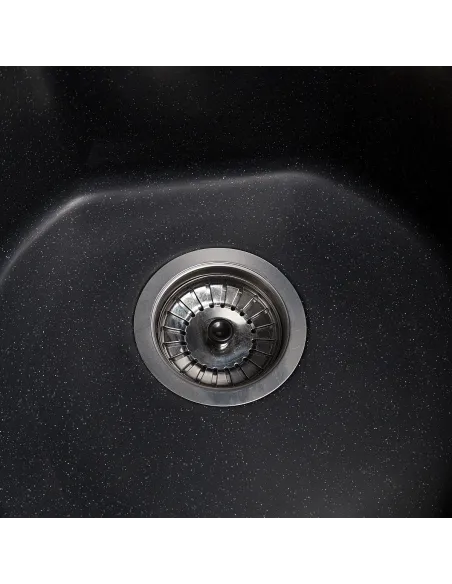 Мойка кухонная каменная круглая Romzha Klasicky Antracit 901, 510x510x192 мм - 2