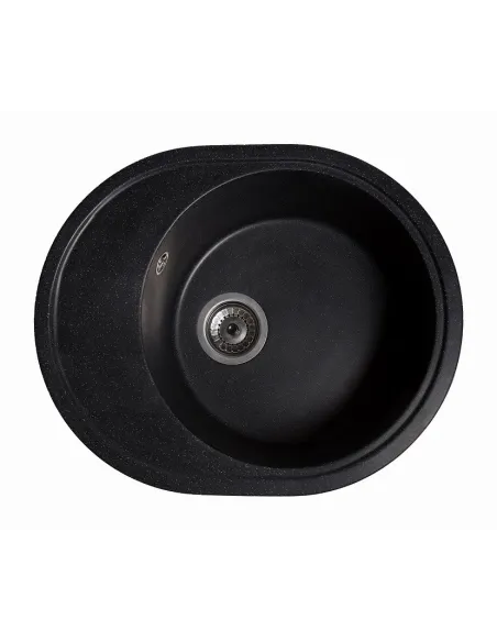 Мойка кухонная каменная овальная Romzha Voce Antracit 901, 580х470х215 мм - 1