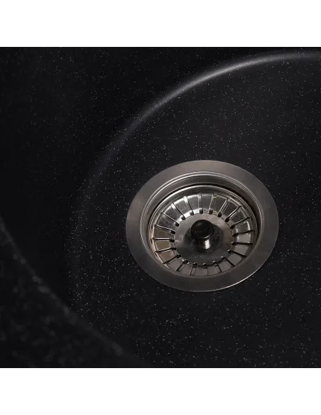 Мойка кухонная каменная овальная Romzha Voce Antracit 901, 580х470х215 мм - 3