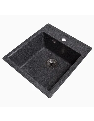 Мийка кухонна кам`яна квадратна Romzha Adiere Grafit 201, 515x416x200 мм - 2