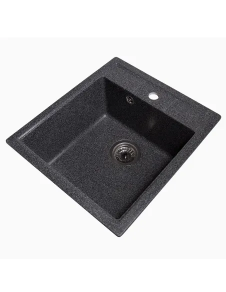 Мийка кухонна кам`яна квадратна Romzha Adiere Grafit 201, 515x416x200 мм - 2