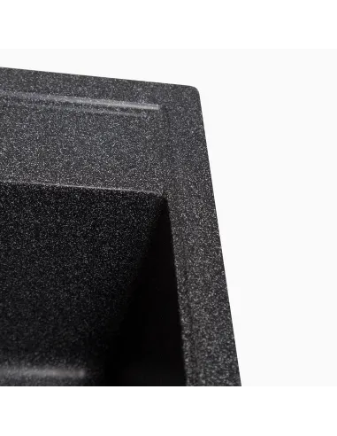 Мийка кухонна кам`яна квадратна Romzha Adiere Grafit 201, 515x416x200 мм - 4