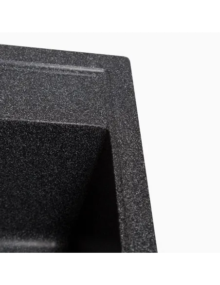 Мийка кухонна кам`яна квадратна Romzha Adiere Grafit 201, 515x416x200 мм - 4