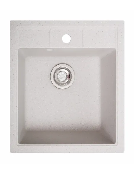 Мойка кухонная каменная квадратная Romzha Adiere Biela 101, 515x416x200 мм - 1