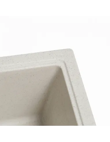 Мойка кухонная каменная квадратная Romzha Adiere Biela 101, 515x416x200 мм - 2