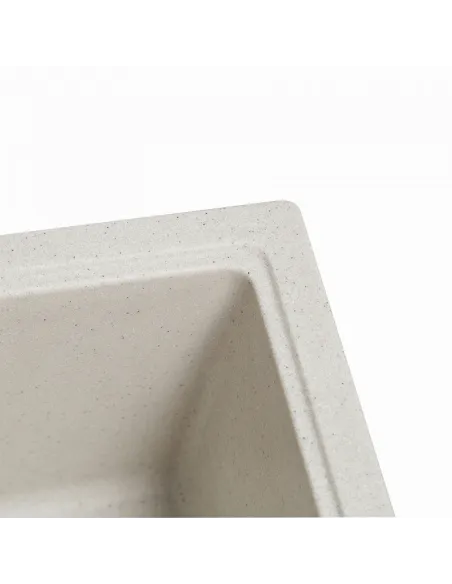 Мойка кухонная каменная квадратная Romzha Adiere Biela 101, 515x416x200 мм - 2