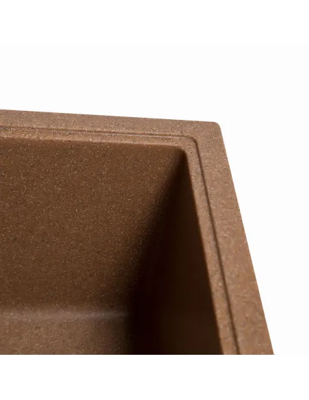 Мойка кухонная каменная квадратная Romzha Adiere Teracotă 701, 515x416x200 мм - 2