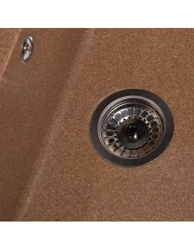 Мойка кухонная каменная квадратная Romzha Adiere Teracotă 701, 515x416x200 мм - 4