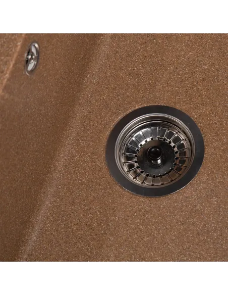 Мойка кухонная каменная квадратная Romzha Adiere Teracotă 701, 515x416x200 мм - 4