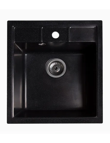 Мийка кухонна кам`яна квадратна Romzha Adiere Antracit 901, 515x416x200 мм - 1