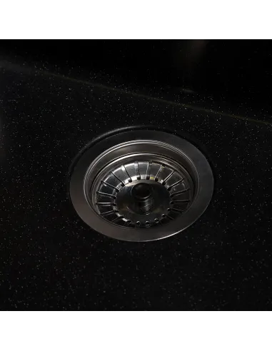 Мийка кухонна кам`яна квадратна Romzha Adiere Antracit 901, 515x416x200 мм - 5