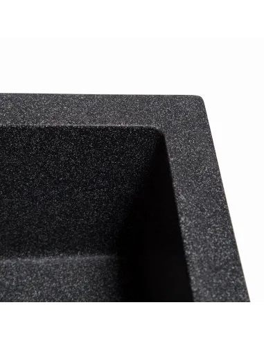 Мийка кухонна кам`яна прямокутна Romzha Quadro Grafit 201, 780x435x185 мм - 4