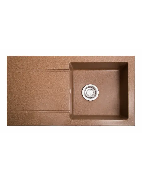Мийка кухонна кам`яна прямокутна Romzha Quadro Teracotă 701, 780x435x185 мм - 1